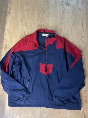 Woolrich Navy and Red Windbreaker Pullover